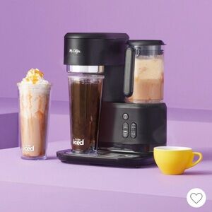 Mr. Coffee Frappe Single Srv Iced/Hot Coffee Maker/Blender +2 Reusable Tumblers
